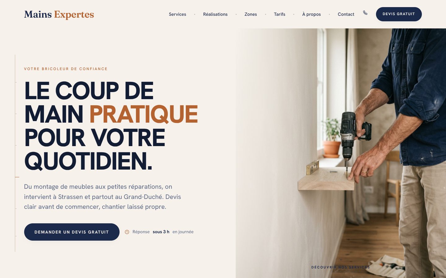 Aperçu du design Mains Expertes