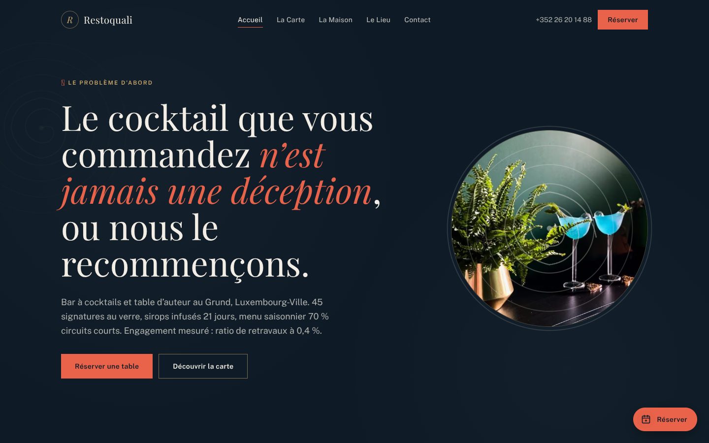Aperçu du design Voûte & Saveurs