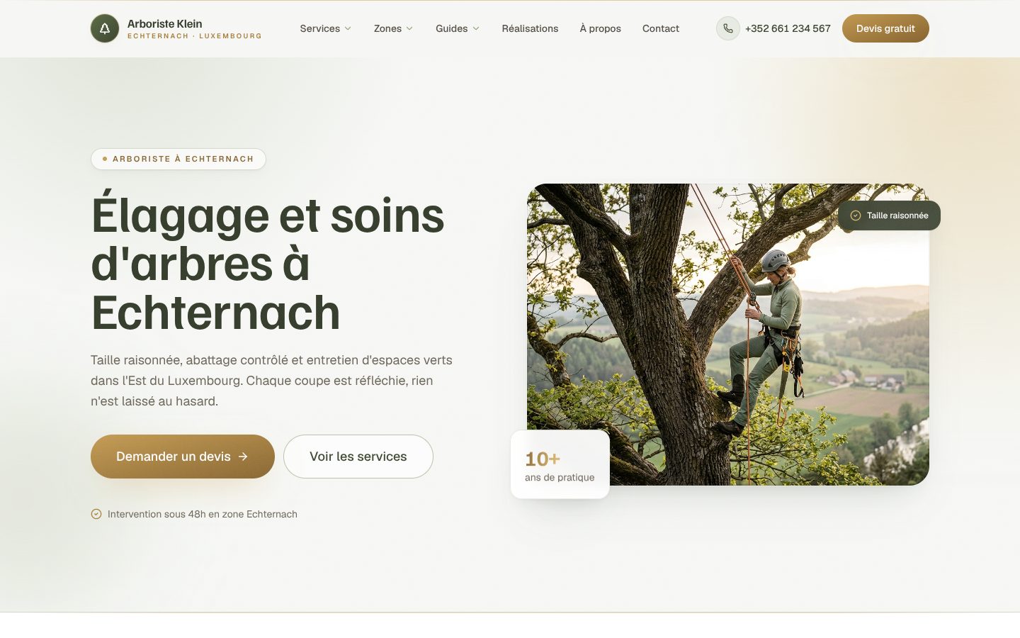 Aperçu du design Arboriste Pro