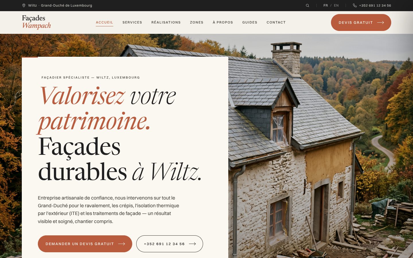 Aperçu du design Façadier Leadgen Pro