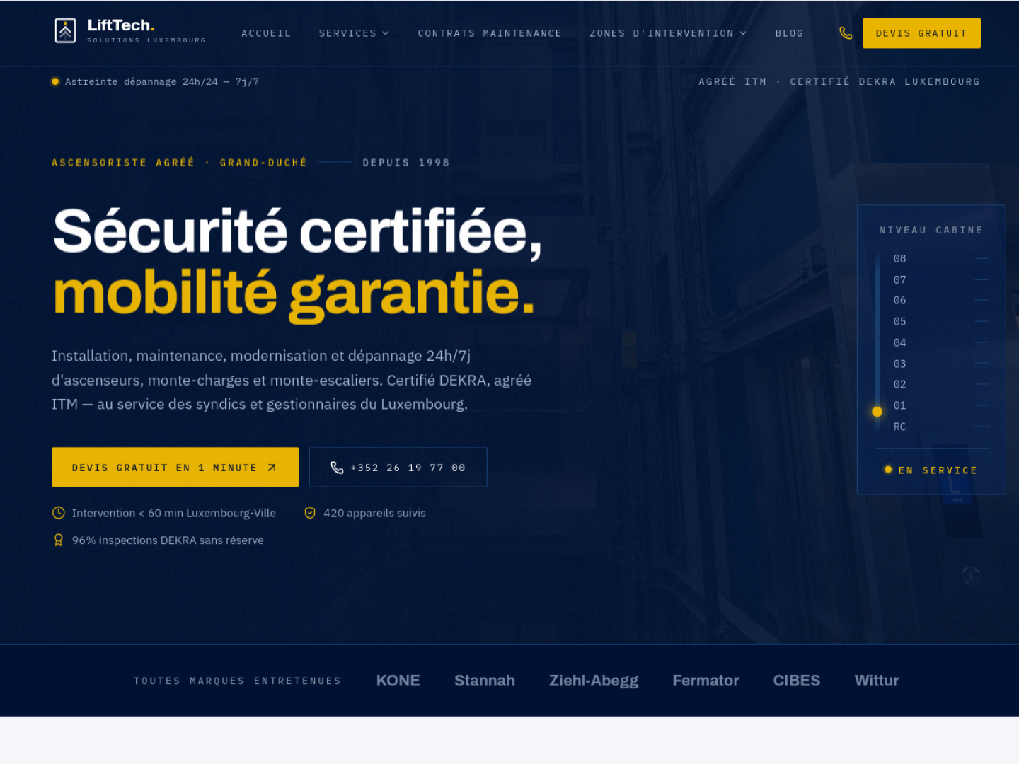 Aperçu du design LiftTech — Sombre