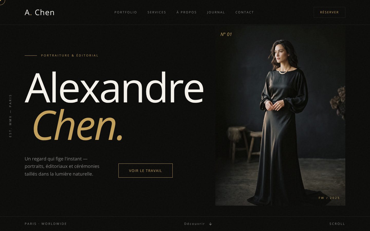 Aperçu du design Chen — Portfolio Photographe de Luxe