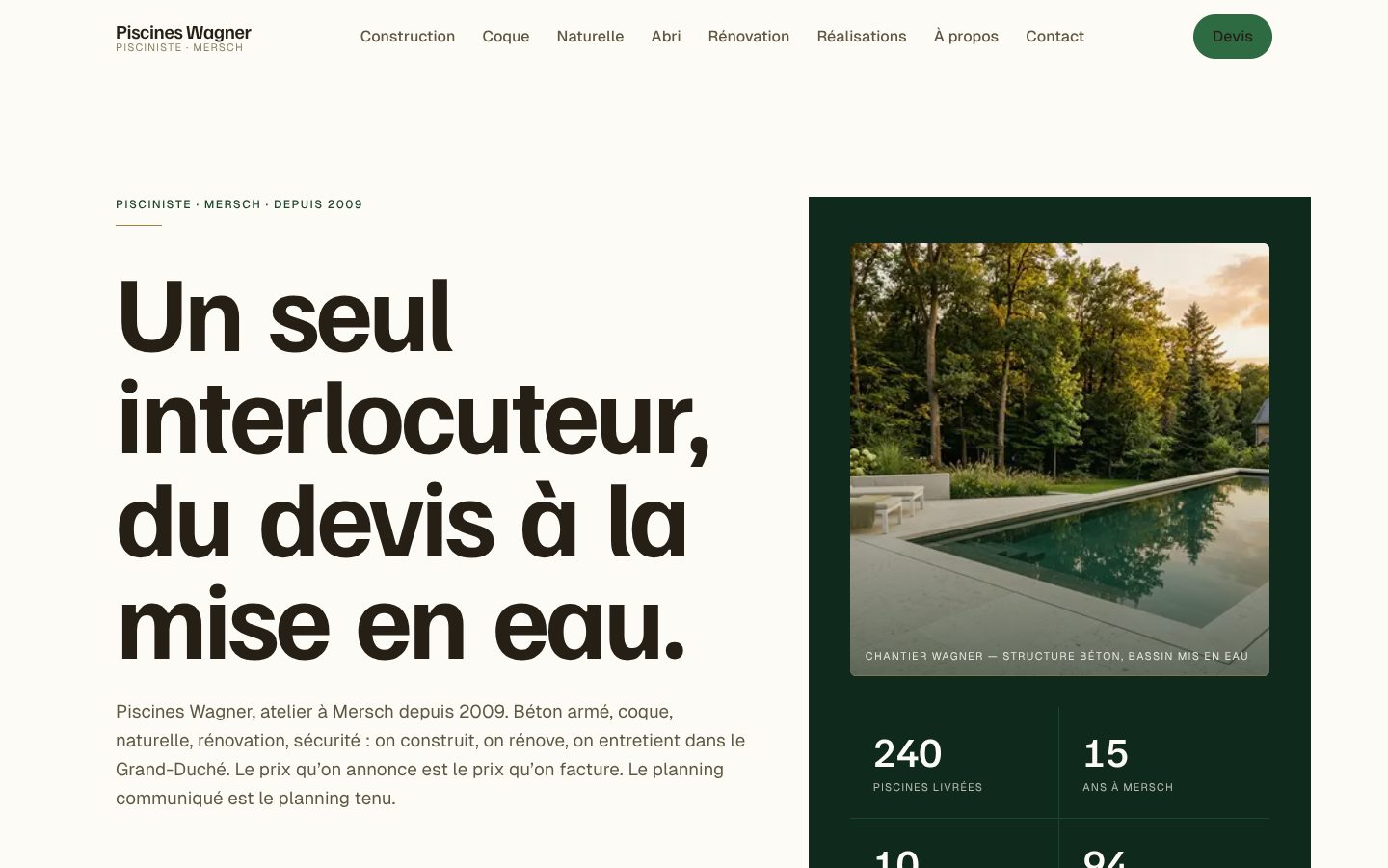 Piscines Wagner — Template Pisciniste