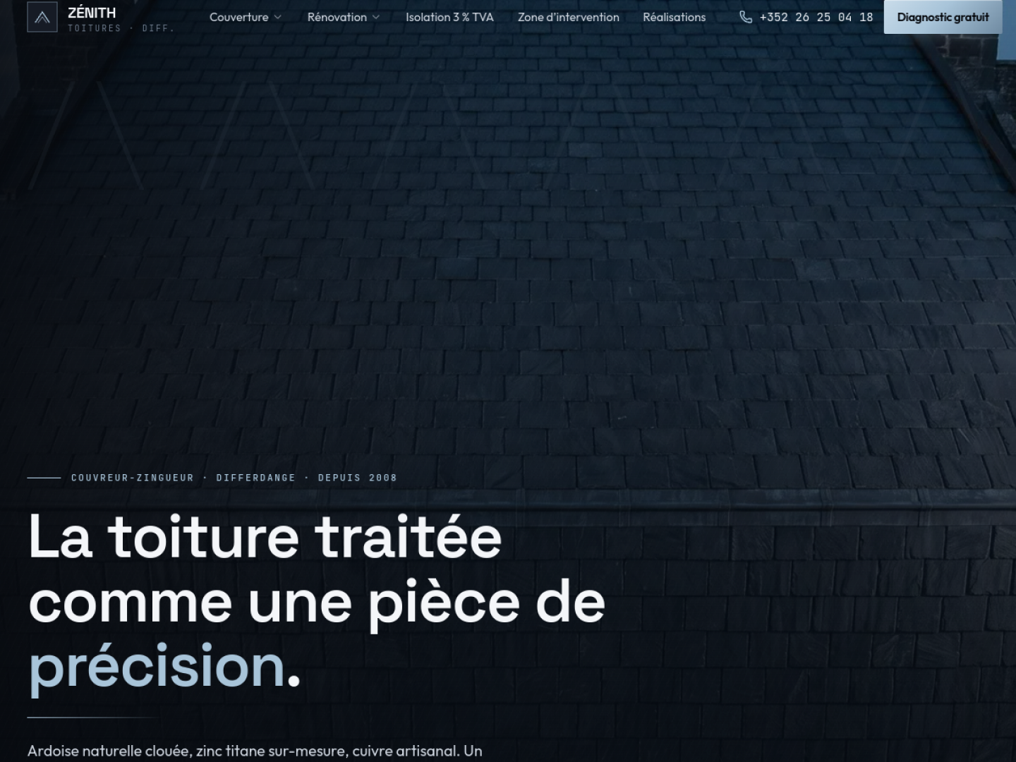 Zénith Toitures — Précision