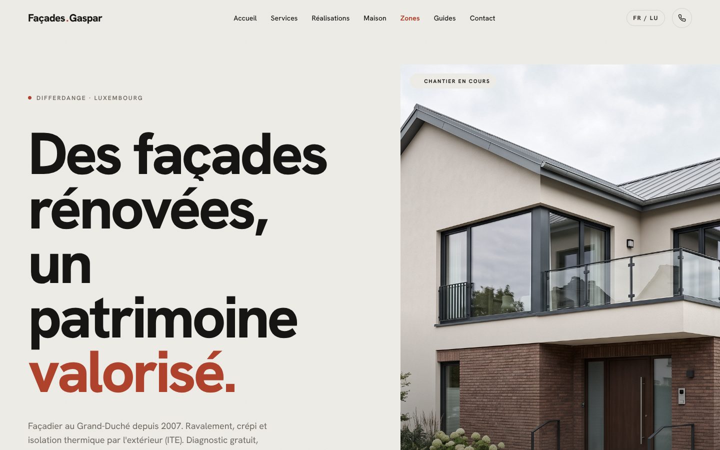 Aperçu du design Façadier Gaspar