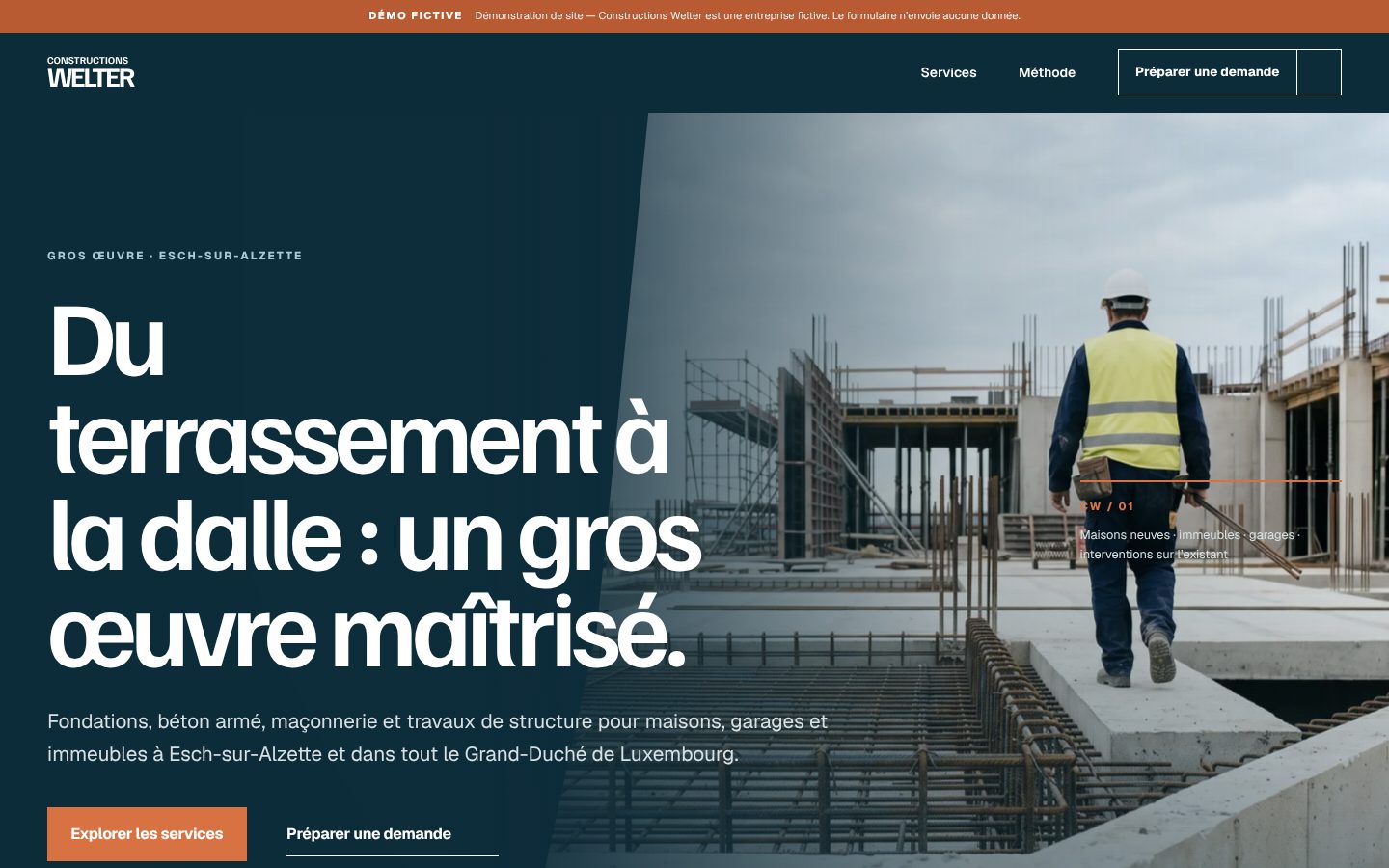 Aperçu du design Constructions Welter — Chantier