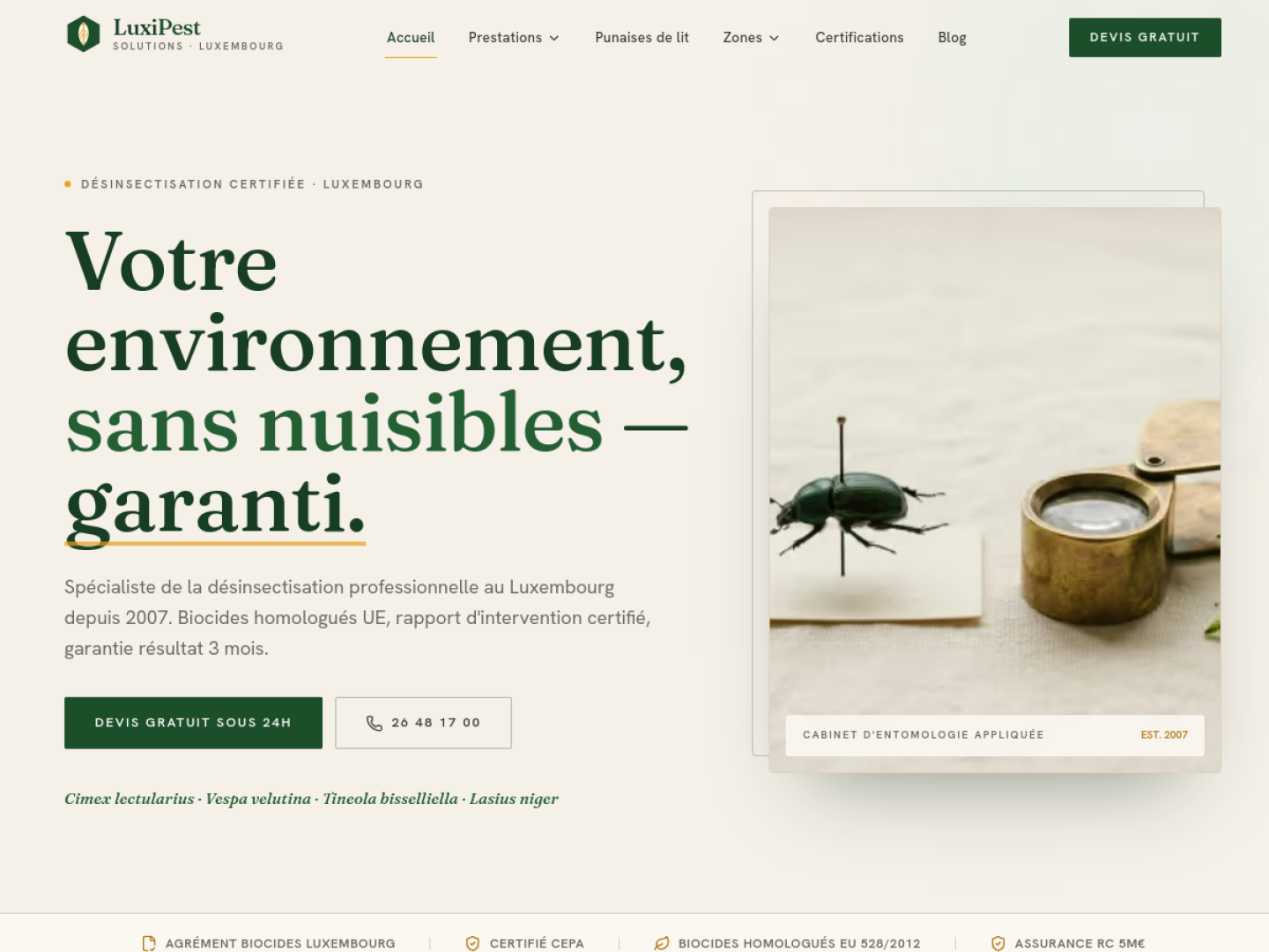 Aperçu du design LuxiPest